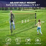 BAGAIL Badminton Net Foldable Nylon Net Adjustable Outdoor Tennis Volleyball view 2
