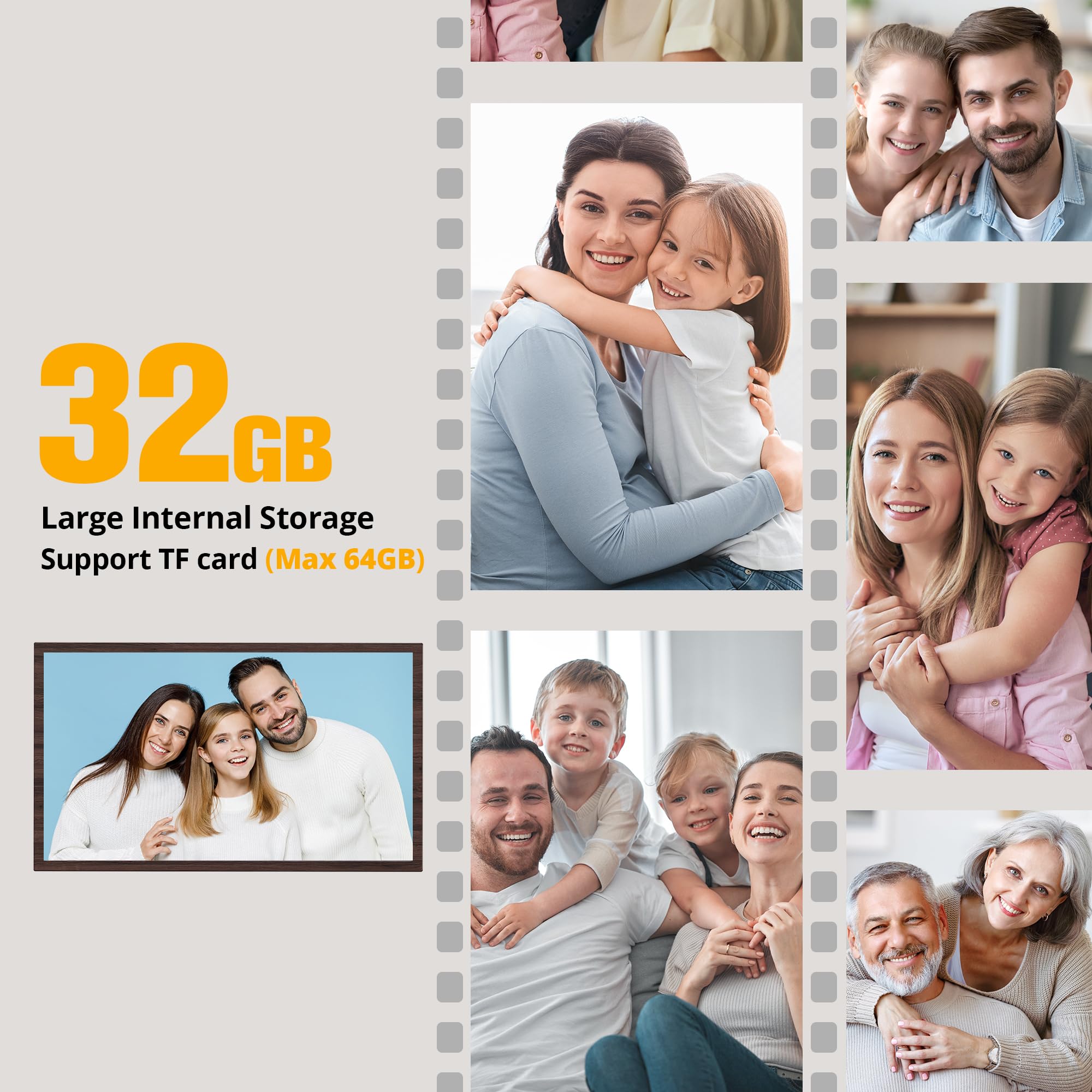 Dragon Touch Large Digital Picture Frame 21.5 inch Screen WiFi Digital Photo Frame Display, 32GB Storage, Auto-Rotate, Share Photos via App, Email, Cloud, Classic 21（Not Touchscreen）