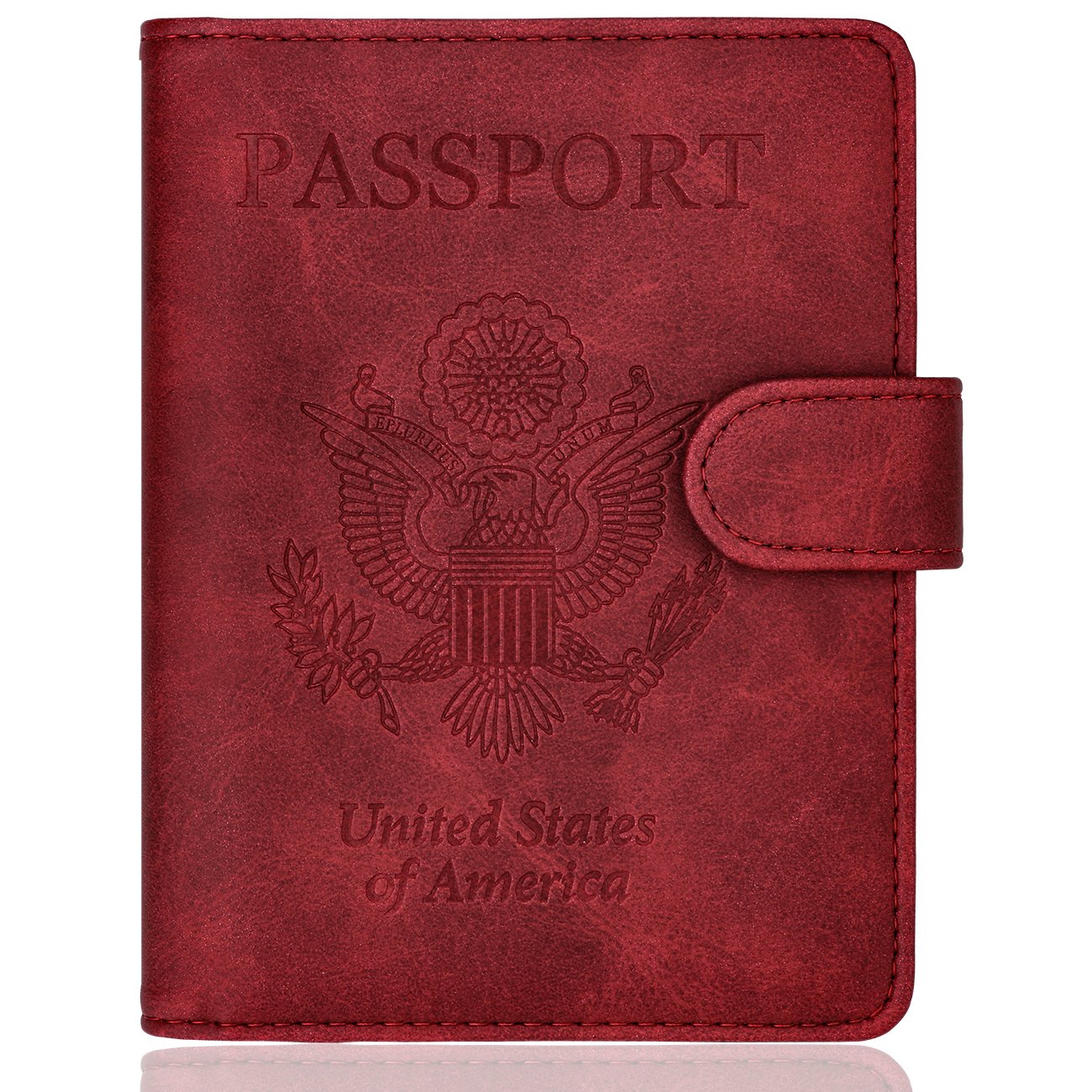 WALNEW Passport Holder Cover Case RFID Passport Travel Wallet, Red
