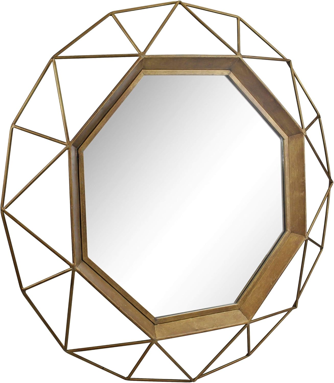 Stonebriar SB-6137A Gold Geometric Wall Mirror, 30 x 30: Home & Kitchen