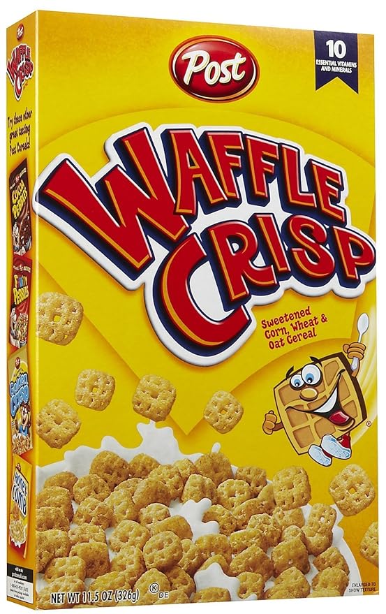 Post Waffle Crisp Sweetened MultiGrain Cereal 326 g (Pack of 3