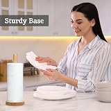 Premier Eco-friendly Kitchen Roll Holder Rubberwood Sturdy Base 31x12x12cm view 2
