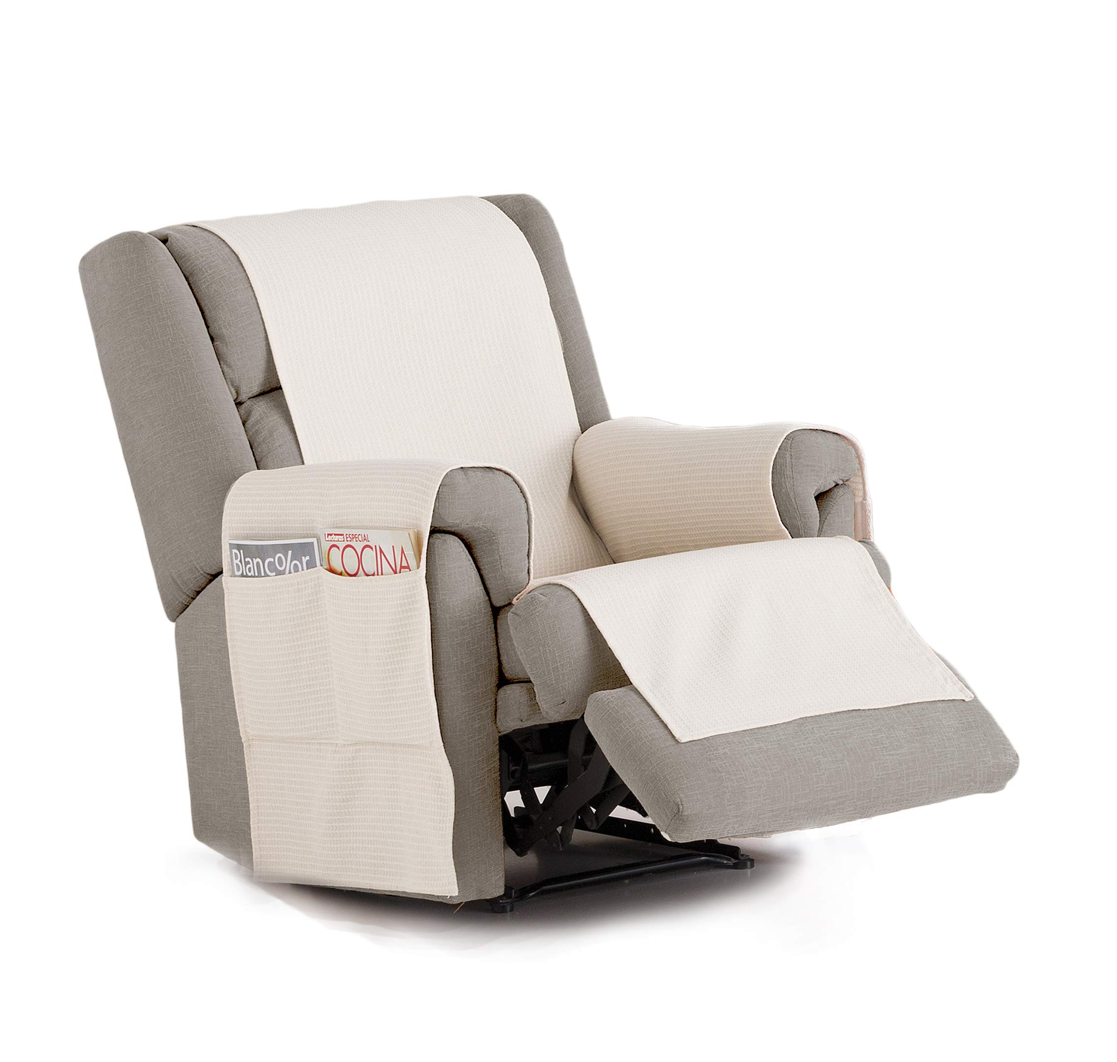 Eysa Bianca practica sofa cover 1 seat color 00-ecru, Cotton, 37 x 7 x 29 cm