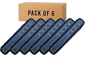 DIRECT MOP SALES, INC. Heavy-Duty Industrial Closed-Loop Dust Mops - 6 Pack (Blue) - 60 Inch