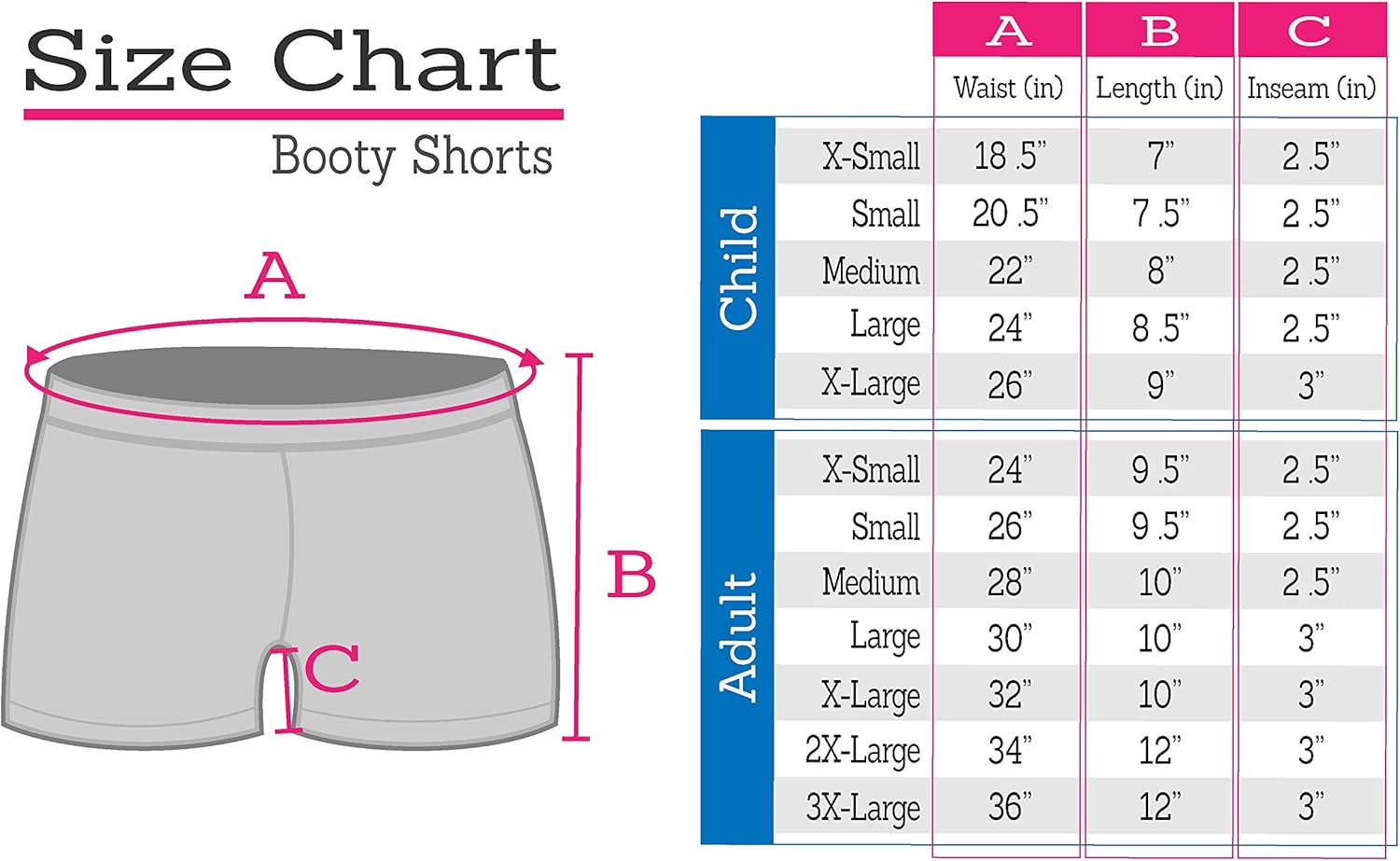 Girl's and Women's Cotton Stretch Booty Shorts | Comfortable | Made in The USA: Clothing