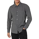 BOSS Mens Solid Cotton Garment Dyed Button Down Shirt