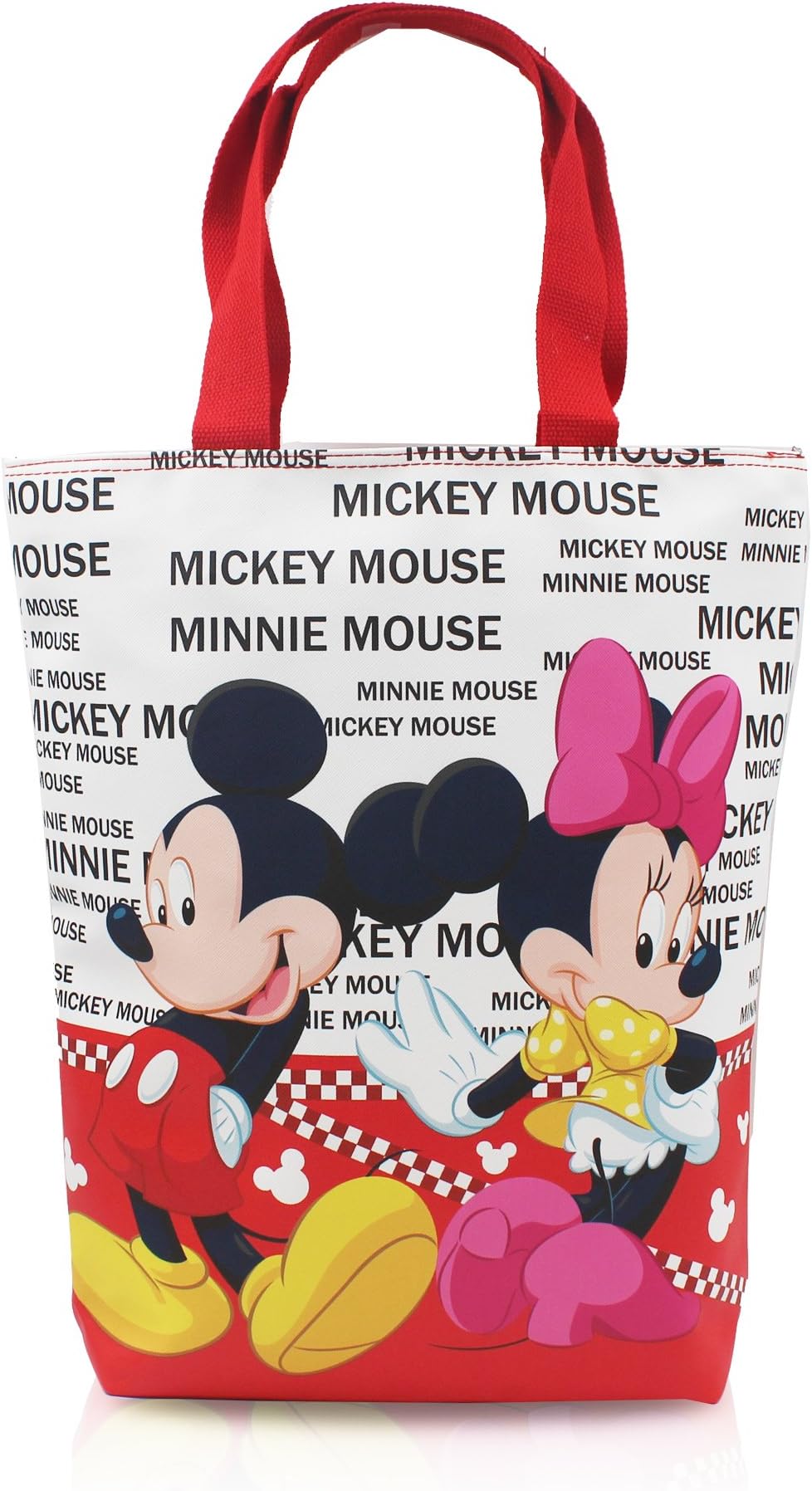 FinexCute Cartoon Characters Reusable Tote Bag handbag with zipper for women girls kids LARGE