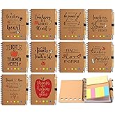 Glenmal Teacher Employee Appreciation Gift for Women Spiral Notebook Thank You Gift for Teachers from Students Inspirational Journal with Bamboo Pens for Office Supplies(10 Sets)