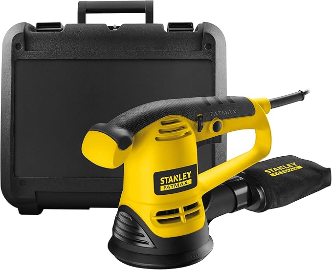 Stanley Fatmax Fme440k Qs Ponceuse Excentrique 480w 125mm Vitesse Variable Rapide Et Efficace Poignee Avant Revetement Grip Verrouillage De L Interrupteur Mallette De Transport Robuste Amazon Fr Bricolage