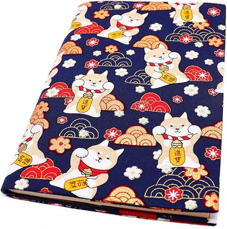 Amazon Taka ブックカバー 布製 文庫判カバー Doge 犬 かわいい 柴犬柄 ブックカバー 文房具 オフィス用品