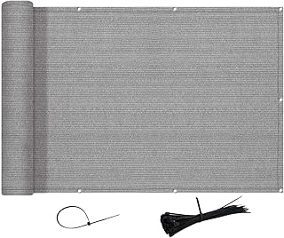 AXT SHADE Blickdichte Balkon sichtschutz 75x300cm HDPE, UV-Schutz Balkonabdeckung,Balkonverkleidung - mit Kabelbindern -Braun grau