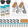 Dansib 12 Sets Mini Sunscreen and Sunglasses Bulk for Wedding Party Spf30 Water Resistant Sunscreen Lotion Bulk 1oz Travel Size for Thank You Gifts Wedding Party Supplies(Beach)