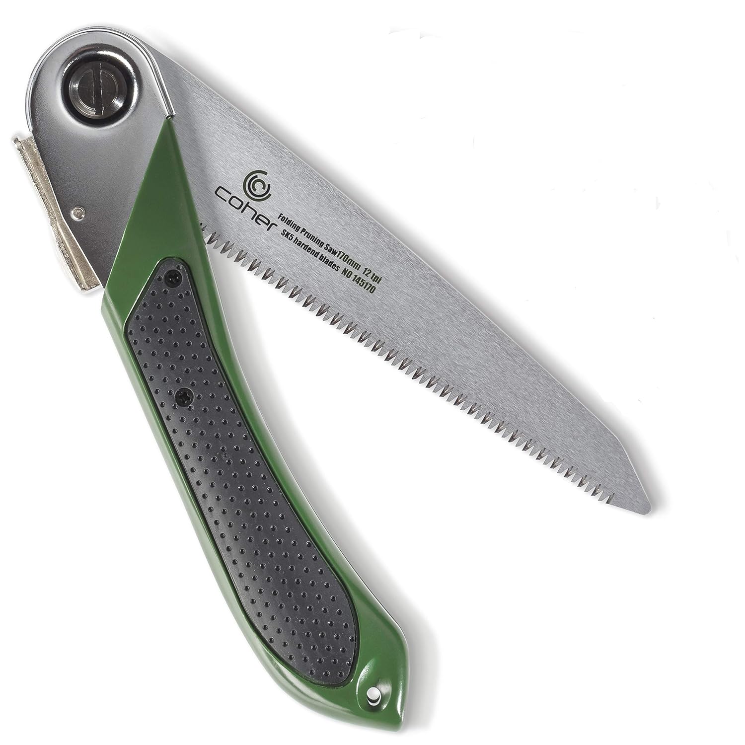 coher Folding Hand Saw + Plastic Case Best for Tree Pruning, Camping, Gardening