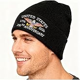 Patriots Beanie 250th Anniversary USA Hat with Eagle Flag Embroidery, 250 Year 1776-2026 Knitted Skull Cap