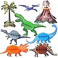 WERNNSAI 8 PCS Watercolor Dinosaur Party Honeycomb Centerpieces - Dinosaur Birthday Table Decorations for Kids Boys Dino Themed Party Supplies Table Toppers 3D T-Rex Volcano Centerpieces Decors