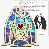 TEEZWONDER Anniversary Couple Gifts for Men Women - Suncatcher Ornaments 2026 Tree Decorations with Card - Penguin Gifts for Her Him, Husband Wife Birthday Gift Ideas