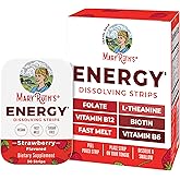 Energy Dissolving Strips by MaryRuth's | Biotin | Vitamin B12 | Vitamin B6 | B Vitamin Complex | Support Energy Levels | L Theanine | Sugar Free | Strawberry Flavor | Vegan | Gluten Free | 30 Count