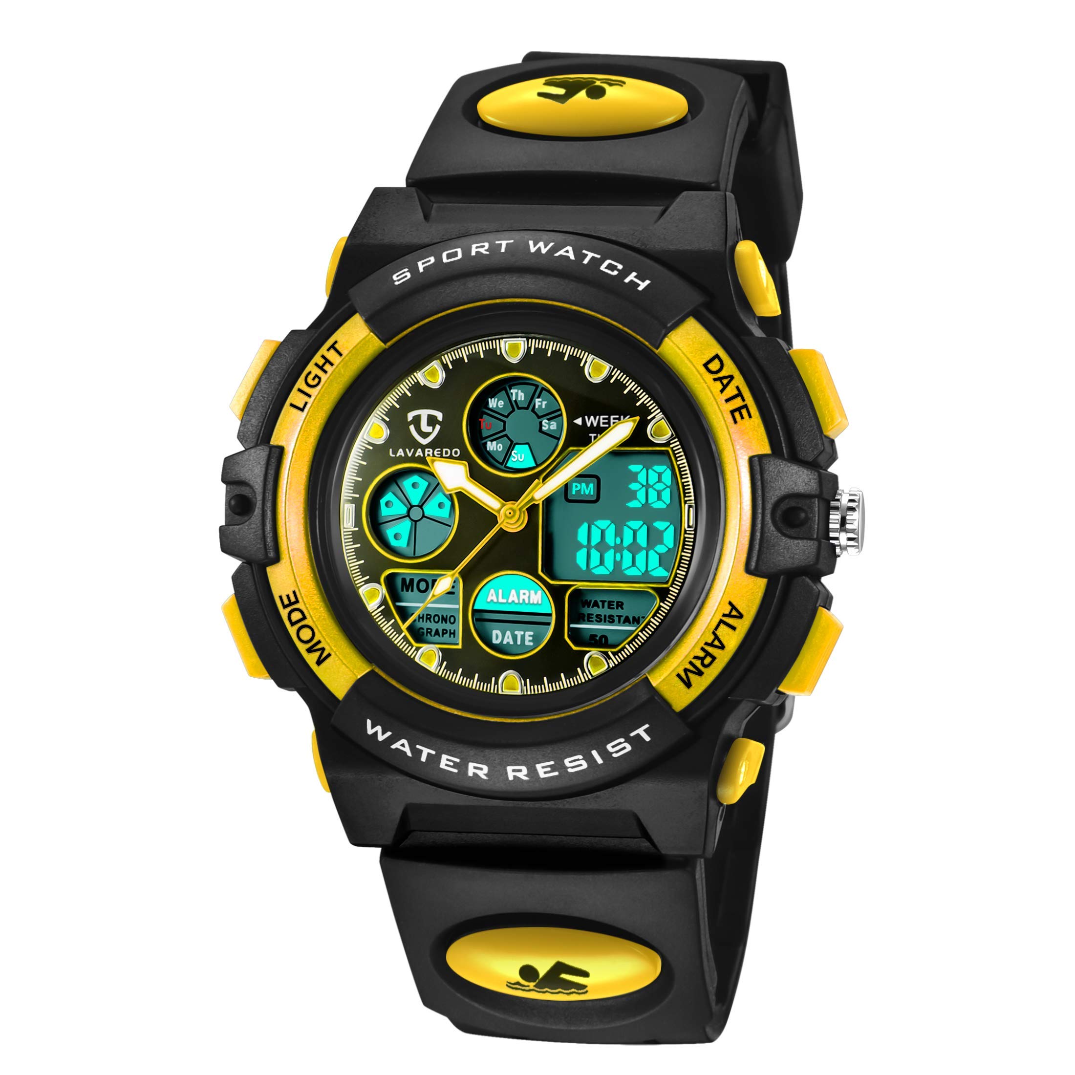 Watches,Kids Watches,Boys Teenagers Digital Outdoors Sport Watch Multifunction Waterproof Electronic Digital Watch with LED Light Alarm and Calendar Date for Kids Children Wrist Watches — image 1