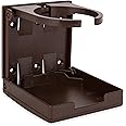 Camco Camper/RV Drink Holder - Features Adjustable Space-Saving Design & Holds Almost Any Size Mug, Cup, Bottle or Can - Extra Cup Holder for Cars, Trucks, RVs, Vans, Boats, and More - Brown (44043)