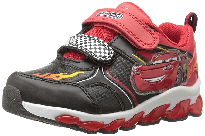 Amazon.com | Disney Cars Lightning McQueen Light up Sneaker, Black/Red, 7 M US Toddler | Sneakers