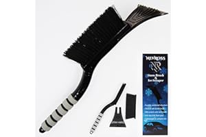 Nevross Snow Brush and Ice Scraper 18 Inch, Heavy Duty Car Windshield Snow Removal Tool with Thick Soft Bristles, Scratch Saf