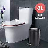Home Treats 3L Small Bathroom Pedal Bin with Soft Close Lid Black view 6