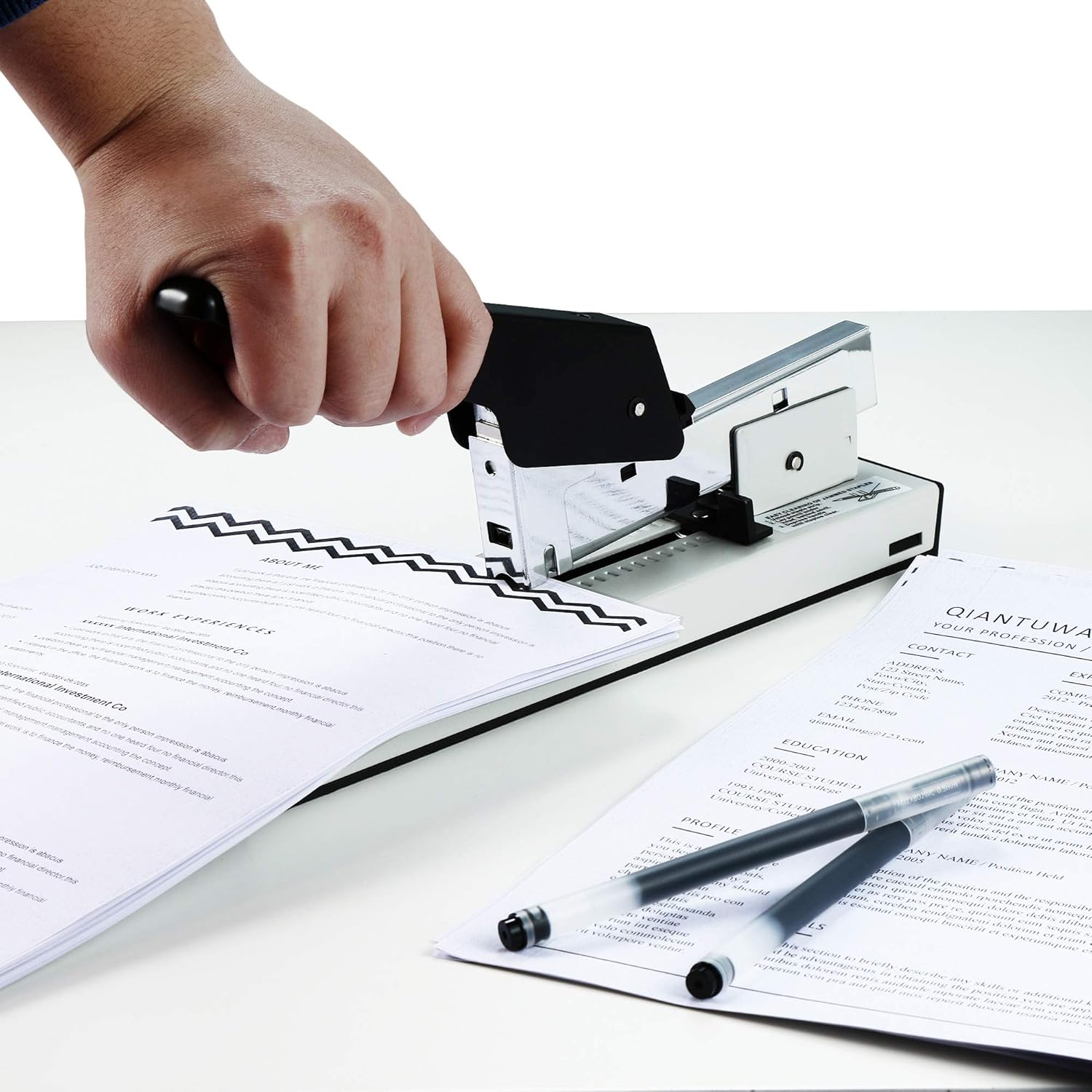 IMLIKE Heavy Duty Stapler with 2000 Staples: 100 Sheets High Capacity Office Stapler, Manual Big Stapler, Metal Large Stapler for Paper Binding, Include 23/8 & 23/13 Staples Each 1000PCS : Office Products