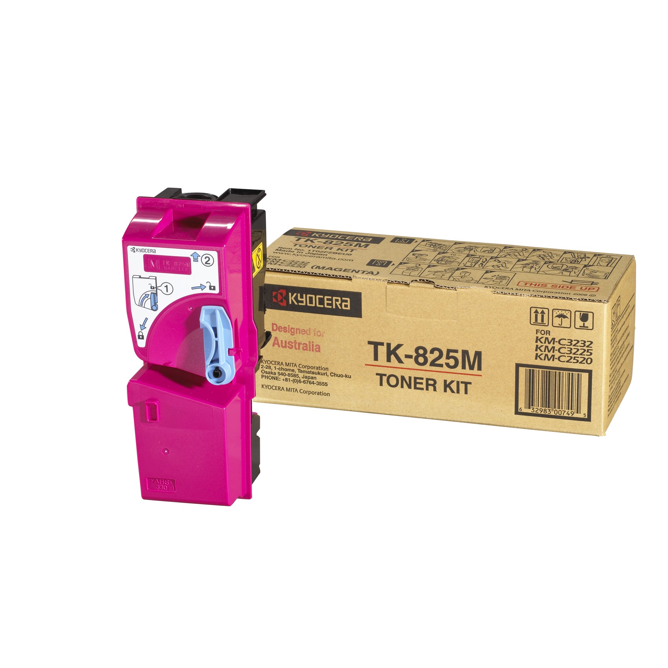 Kyocera Toner Cartridge TK-825 M - Magenta - 7.000 Pages High Capacity Genuine Premium Printer Toner - 1T02FZBEU0 - 0T2FZBEU - for KM-C 2500 / 2520 / 2520 / 2525