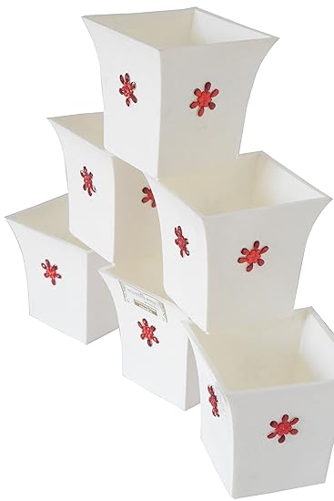 Holy Krishnas Beautiful Decorative Pots for Plants (Set Of 6) + LAXMI ATM Card