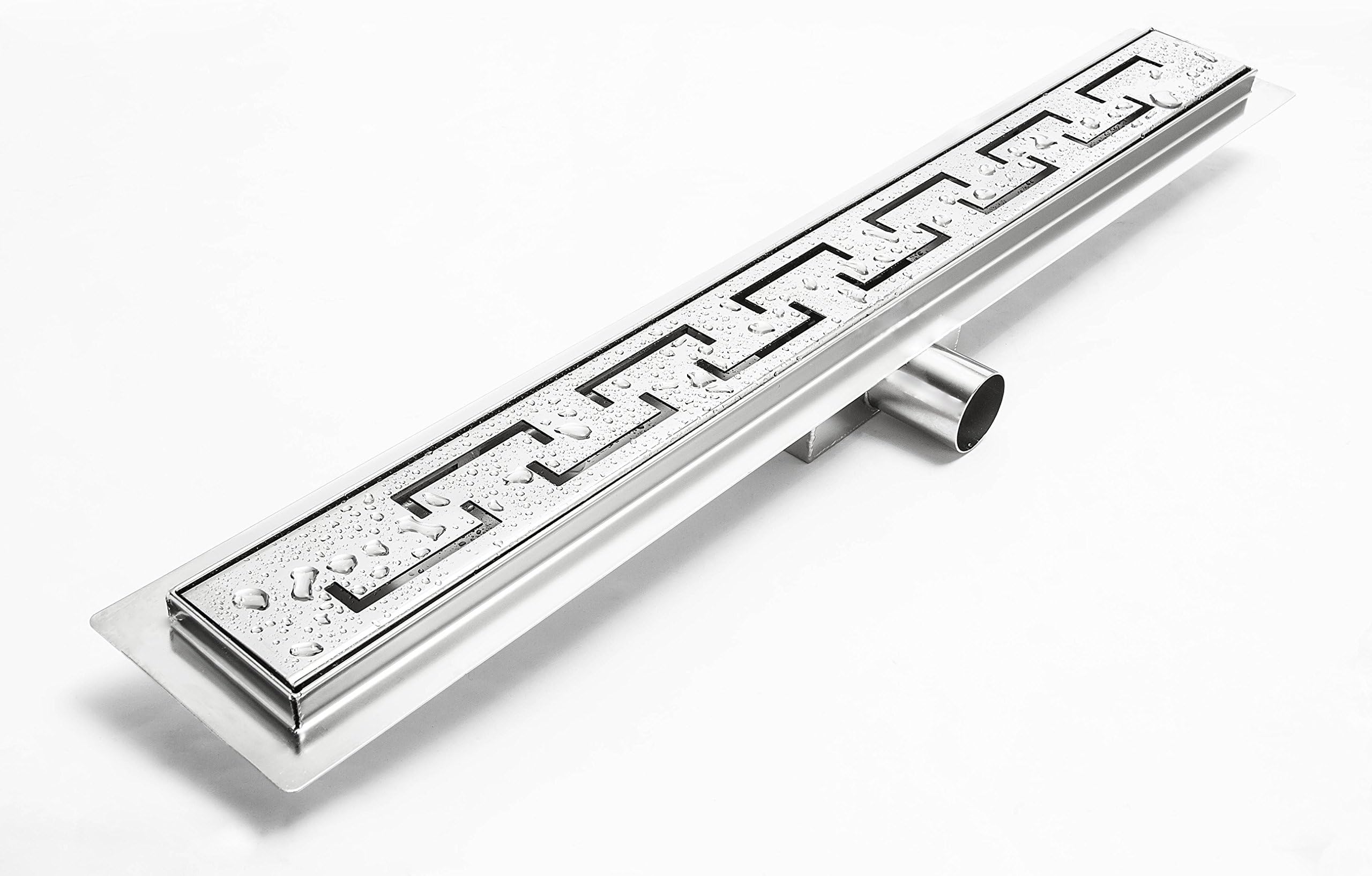 Elbe Shower Drain,Linear Stainless Steel Shower Drain Cover Strainer With Bottom Attachment,Greek Style,80cm/31.5in ,RN-K080E