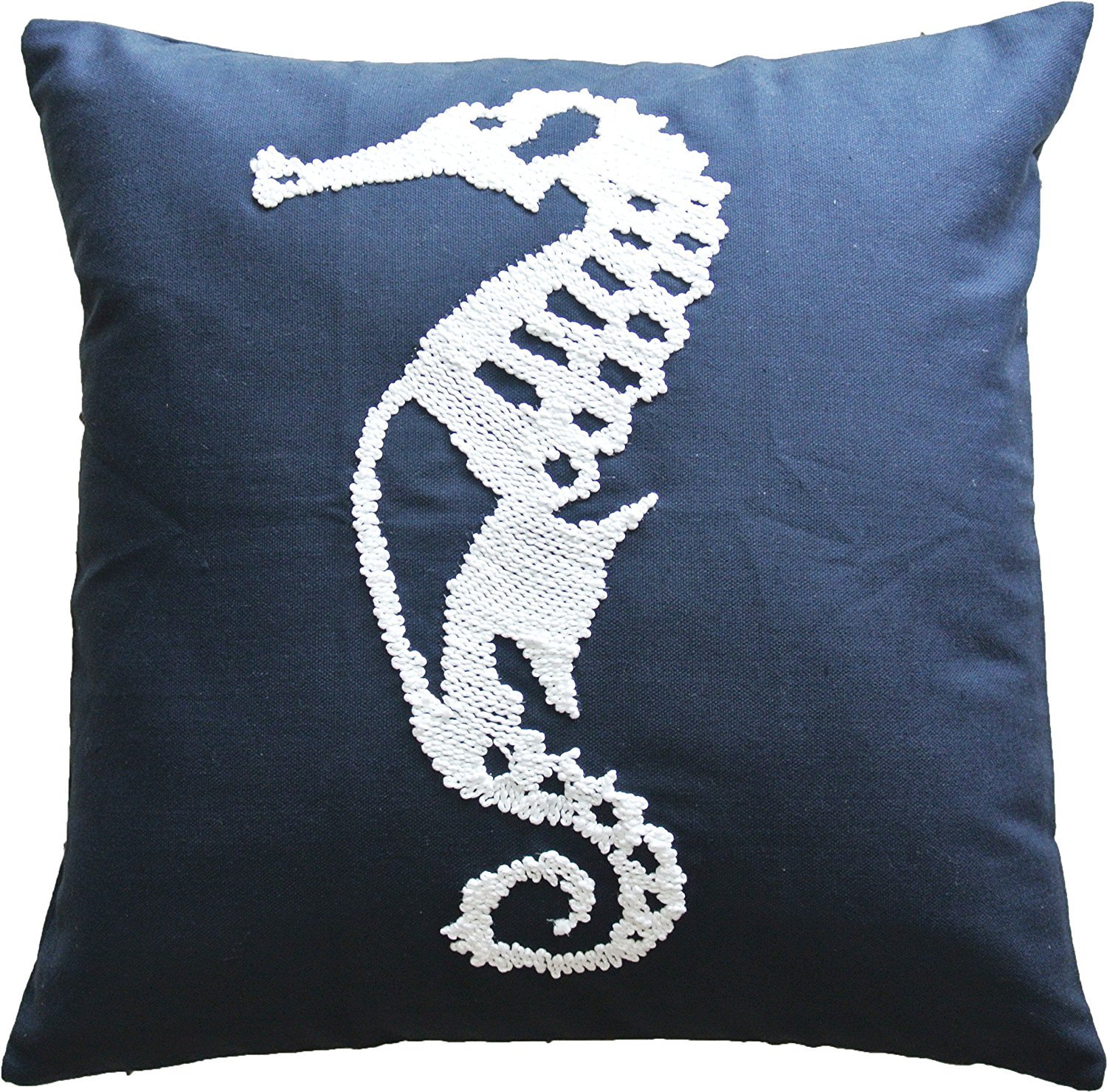 Buy Hometale Sea Horse Cording Embroidery Decorative Thow Pillow
