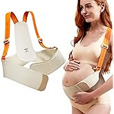 Joyfubabe Upgraded Pregnancy Belly Band, Maternity Belly Bands for Pregnant Women with Adjustable Back Brace Straps, Breathable Maternity Pregnancy Belt for Back, Waist, Pelvic Support (M)