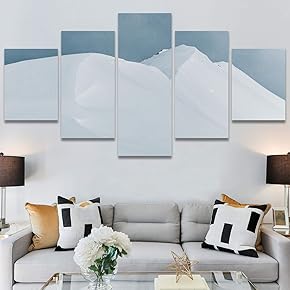 SIGNWIN 5 Panel Canvas Wall Art Snowy Tops...