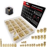 ZWMSSLL 548Pcs Threaded Inserts,#2-56#4-40#6-32#8-32#10-32 UNC Female Thread Knurled Nuts Assortment Kit+8 Heat Set lron Tools,Brass Heat Set Insert for Plastic and 3D Printing Components