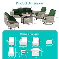 Muphyers 10-Piece Outdoor Patio Furniture Set with