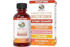 MARYRUTH ORGANICS MaryRuth's Liquid Multivitamin + Hair Growth Travel Pack | 8 ct | Biotin 10000mcg | Lustriva Hair Growth Supplement | Clinically Tested in Women for Thicker Hair & Facial Wrinkle | Ages 18+ | 1 Fl Oz
