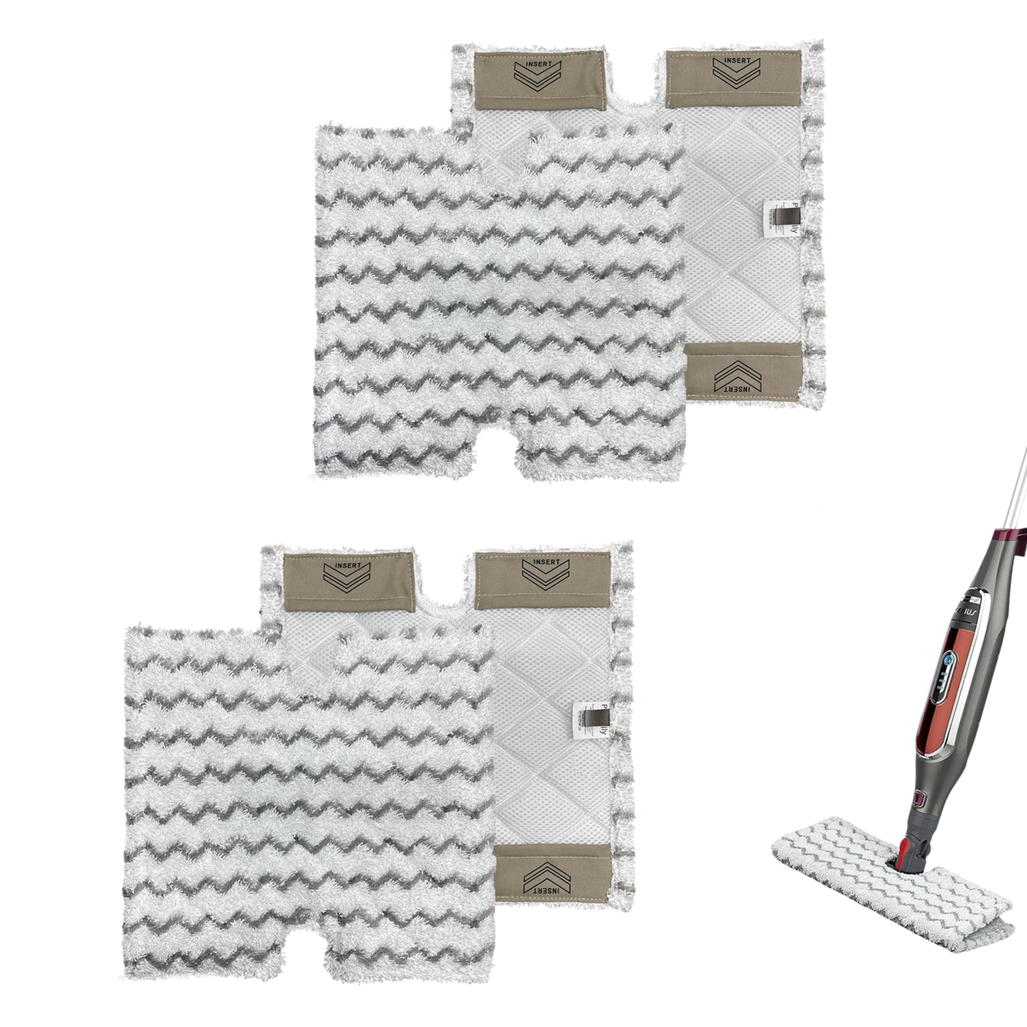 Photo 1 of  Pack Steam Mop Pads for Shark Lift-Away Pro Genius S3973, S3973D, S3973WM, S5002Q, S5003A, S5003D, S5004, S6001W, S6002, S6002C, S6003D, S6003W Touch-Free Dirt Grip Washable Replacement Mop Pads