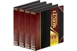 Performore 4 Pack of Professional Luxor 3 Ring Binder 1.5 Inch Locking Slant Angle D-Rings, Maroon Turned Edge Flat, Durable 