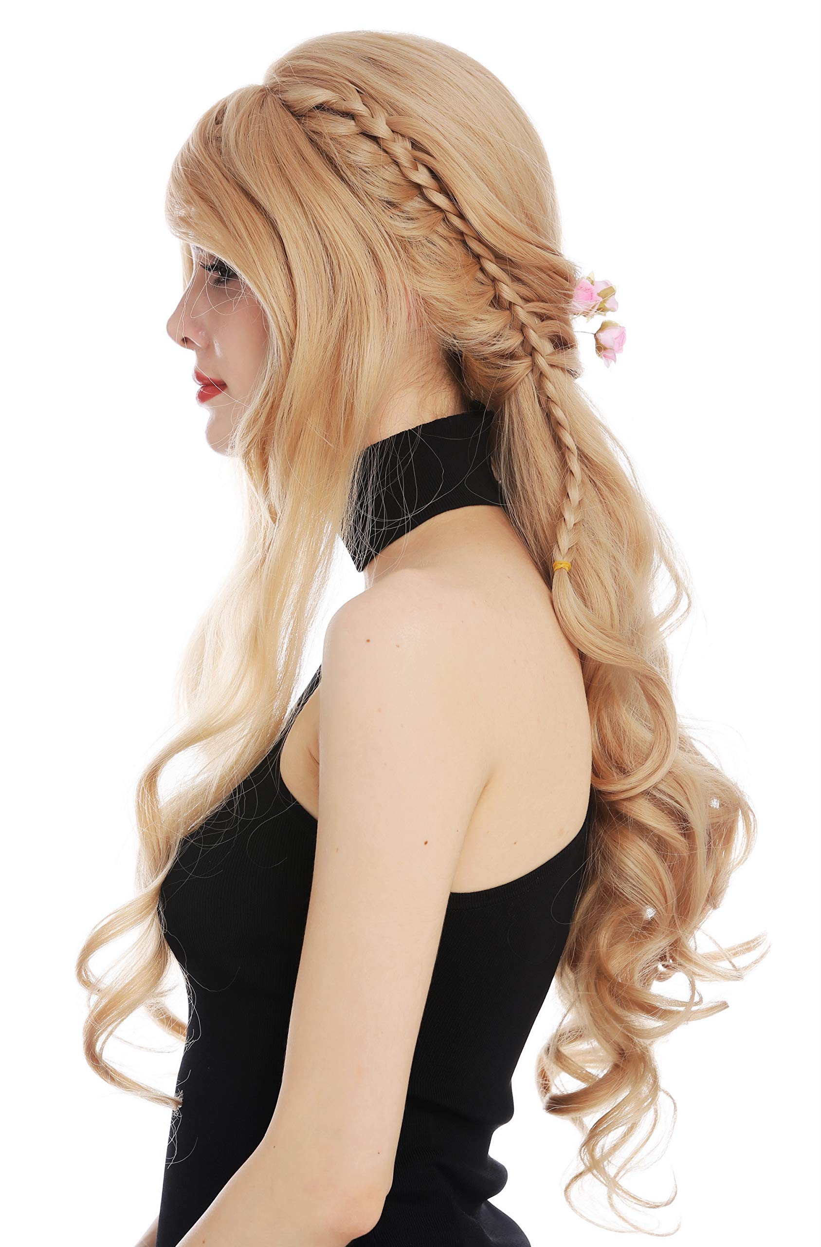 WIG ME UP - WL-5071LS-LF-24 wig women's wig lace front long wavy curls elaborately braided blonde
