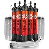 5 High-Capacity Emergency Water Straws – Lightweight, Reusable, 1800-gallon Filters for Camping, Hiking, Travel, Biking, Survival, and Emergencies. No Expiration Date, Perfect for preparedness