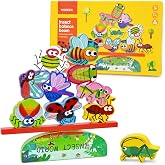 Vileafy Wooden Bug Toys for Kids 3-5, Cute Insect Figures Building Blocks | 10 Fake Bugs, Montessori Toddler Toys for Preschool Learning, Fine Motor &amp; Spring Nature Play Gift