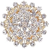 EVER FAITH Women's Austrian Crystal Elegant Flower Leaf Bridal Corsage Brooch Pin