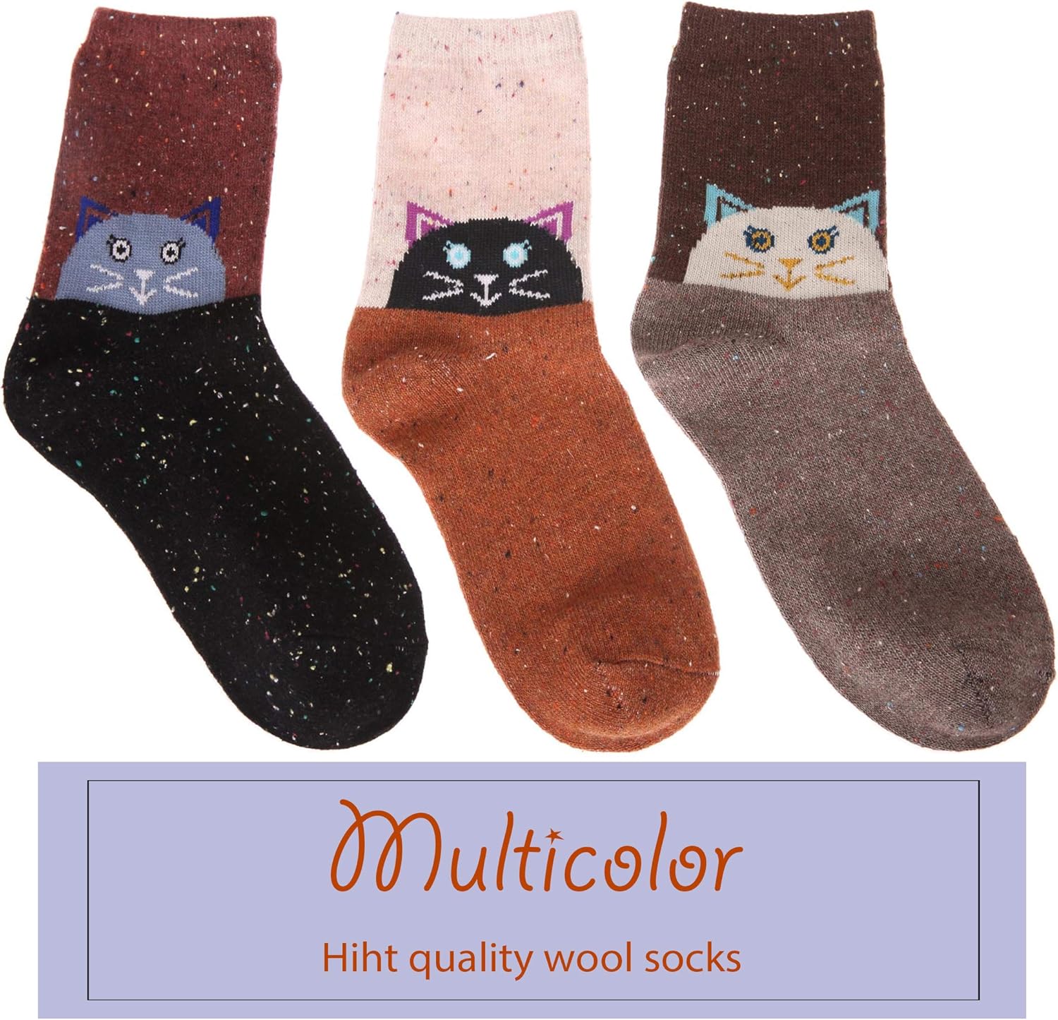 Cute socks women Hand knit wool socks Funny cat socks gift ...
