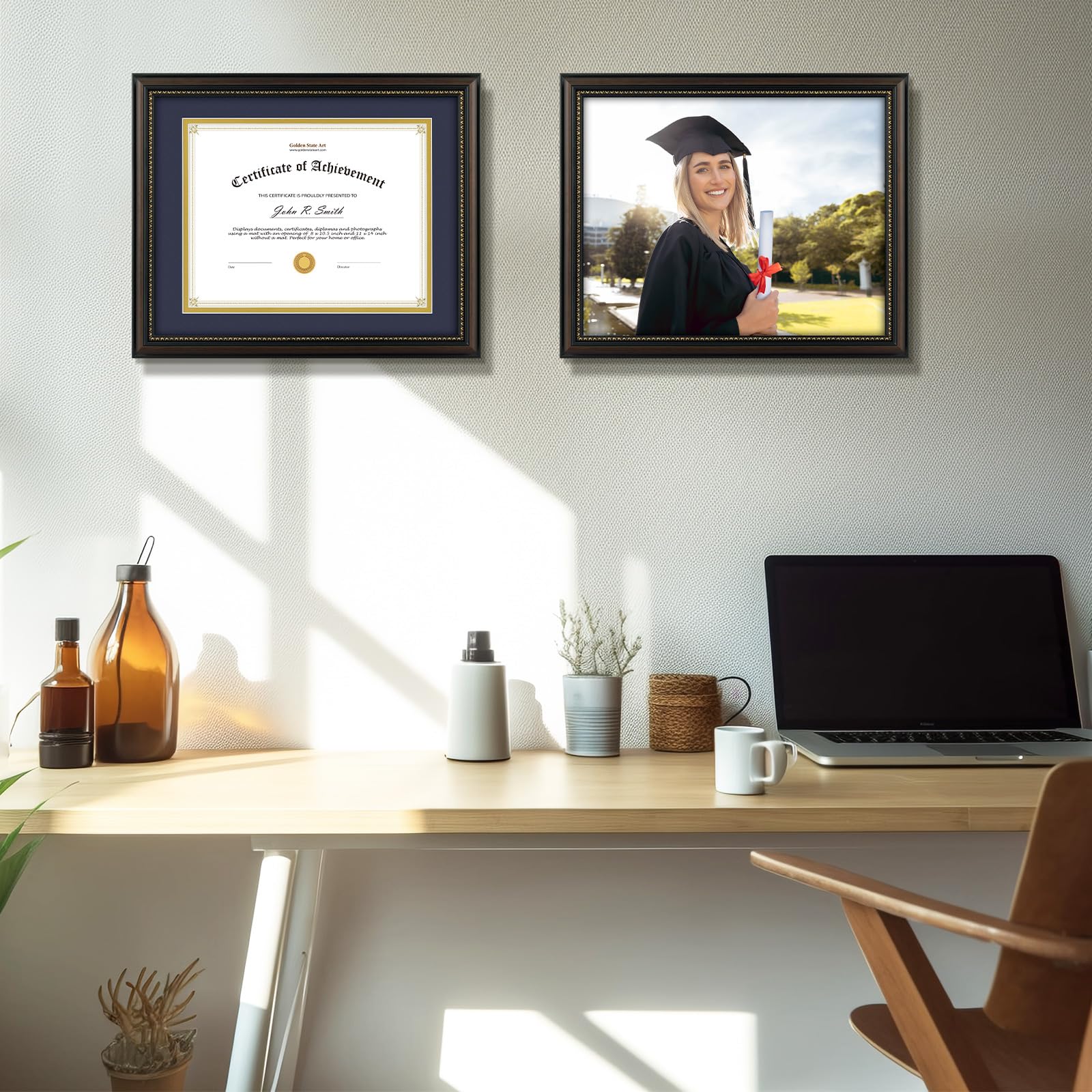 Golden State Art, 8.5x11 Diploma Frame, Solid Wood