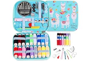 AUERVO Sewing Kit for Adults Needle and Thread Kit with Sewing Supplies for Home Beginners Traveler Emergency, Sewing Accessories with Scissors, Measure Tape, Seam Ripper, Thimble