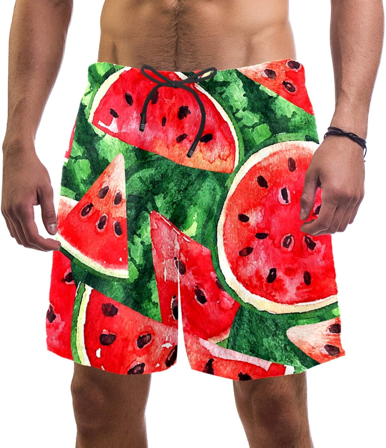 nakw88 Red Watermelon Swim Shorts for Men Swim Trunks Men’s Bathing ...