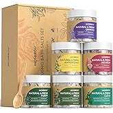 Epsom Bath Salts for Women Relaxing 6PCS Bath Salts Gift Set for Mom with Essential Oils for Bath Gifts on Birthday Mother's Day Christmas Lavender Eucalyptus Rose Lemon Tea Tree Peppermint