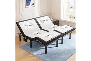 Tami Tami T600 Adjustable Bed Frame Split King Size with Remote & Massage - Syncable Electric Beds Bases, Zero Gravity, Dual Side USB, Nightlight, Quiet Motor, 5 Min Easy Assembly