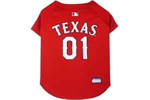 PETS FIRST MLB Jersey for Dogs & Cats - Baseball Texas Rangers Pet Jersey, Large.