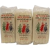 Three Ladies Brand Rice Stick Noodle - 14 Oz. (Pack of 3 Bags)